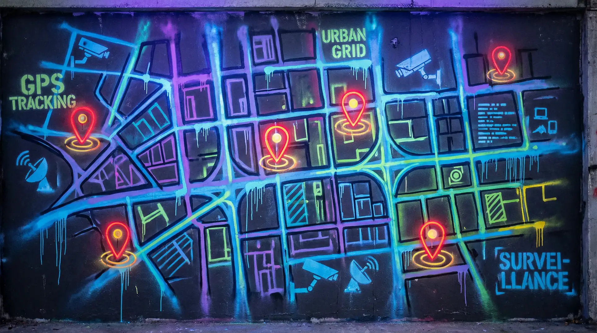 YY在线观看播放 狗仔追踪地图 - 城市涂鸦风格